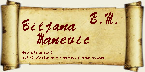 Biljana Manević vizit kartica